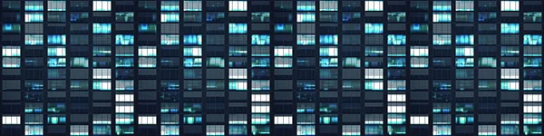 Illustration Modern Kontorsbyggnad Fönster Natten Digitalt Konstverk Kreativ Grafisk Design — Stockfoto