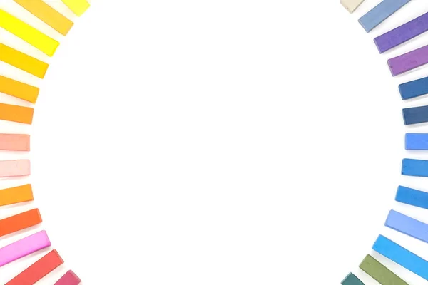 Tizas Pastel Multicolores Dispuestos Círculo —  Fotos de Stock