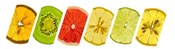 新鲜柑橘类水果的照片拼贴 — 图库照片