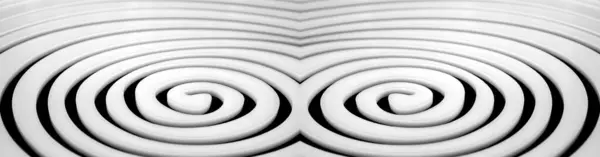 Дві Проста Біла Спіраль Чорному Фоні — стокове фото