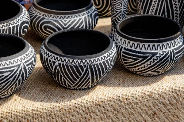 stock image Sibiu City, Romania - 04 September 2022. Traditional Romanian handmade ceramics market at the potters fair from Sibiu, Romania