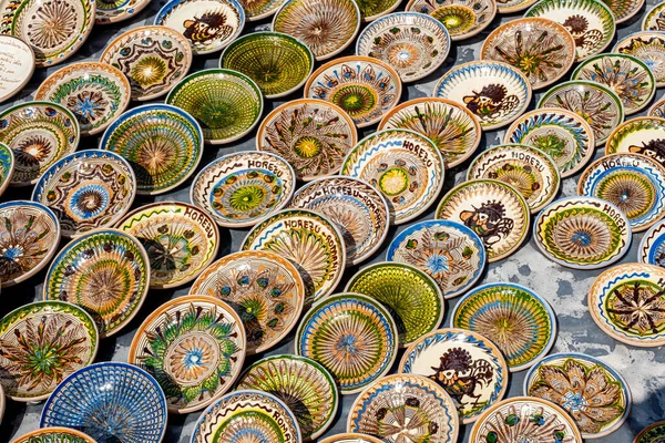 stock image Sibiu City, Romania - 04 September 2022. Traditional Romanian handmade ceramics market at the potters fair from Sibiu, Romania