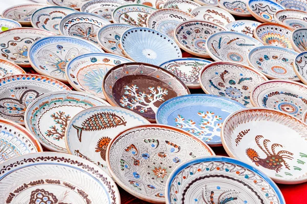 stock image Sibiu City, Romania - 04 September 2022. Traditional Romanian handmade ceramics market at the potters fair from Sibiu, Romania