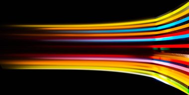 Karanlıkta çok renkli ışık izleri