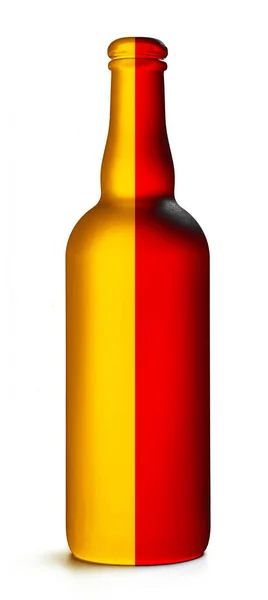 白色底色的黄色和红色玻璃瓶 — 图库照片