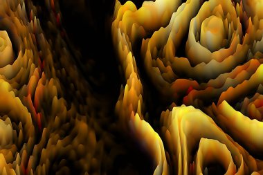 Sanat, illüstrasyon ve tasarım için uygun üç boyutlu çekici arkaplan. Dijital çiçek serisi