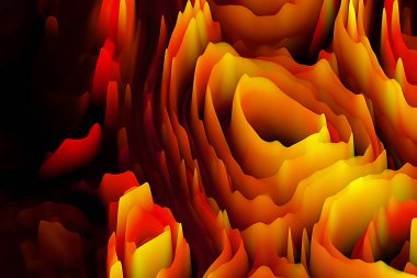 Sanat, illüstrasyon ve tasarım için uygun üç boyutlu çekici arkaplan. Dijital çiçek serisi