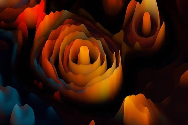 Sanat Illüstrasyon Tasarım Için Uygun Boyutlu Çekici Arkaplan Dijital Çiçek — Stok fotoğraf