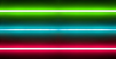 çok renkli neon ışıklar, parlayan yatay çizgi
