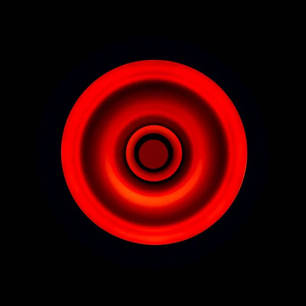 Cercles Rouges Abstraits Avec Des Ombres Sur Fond Noir — Photo