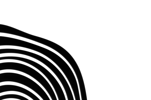 白い背景に抽象的な黒い波線 — ストック写真