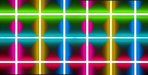 多色のネオンライトや輝く幾何学的形状 — ストック写真