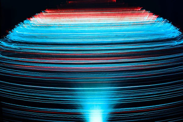 Huellas Luz Azul Abstracta Fondo Azul Efecto Desenfoque Movimiento —  Fotos de Stock