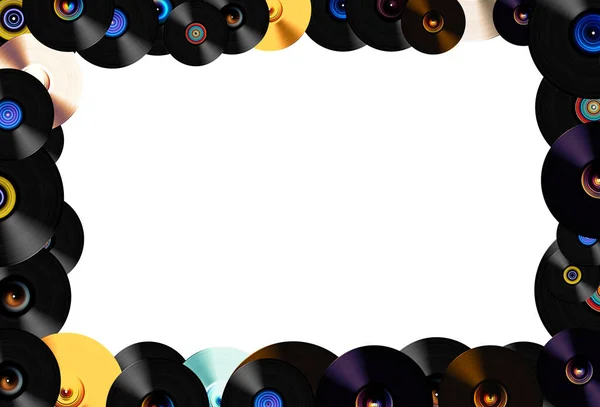 Rám Multicolour Vinyl Nahrává Grafickým Štítkem — Stock fotografie