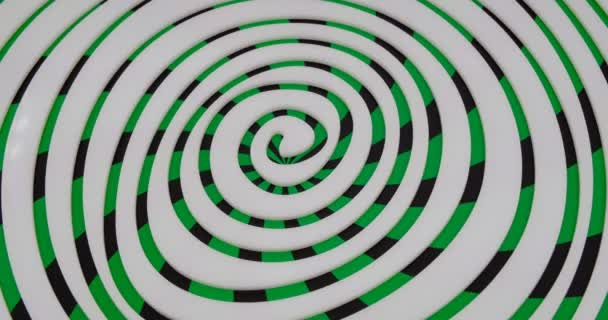 Záběry Zkrouceného Bílého Kruhu Optické Iluze Pohybující Spirále Dci — Stock video