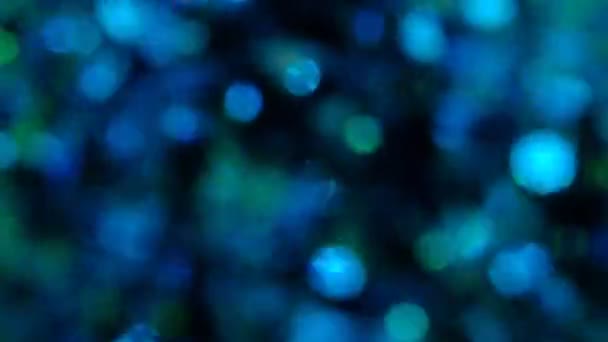 Yavaş Çekimde Mavi Parıltılı Arka Plan Gerçek Mavi Parçacıklarla Güzel — Stok video
