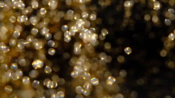 Золотой Блеск Фона Замедленной Съемке Прекрасный Переход Настоящими Золотыми Частицами — стоковое видео