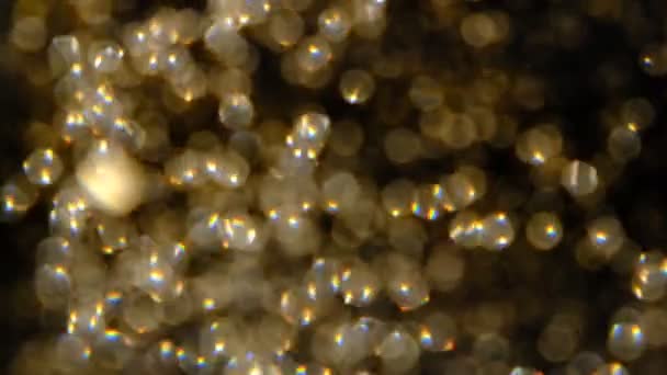 Fundo Brilho Dourado Câmera Lenta Bela Transição Com Partículas Ouro — Vídeo de Stock