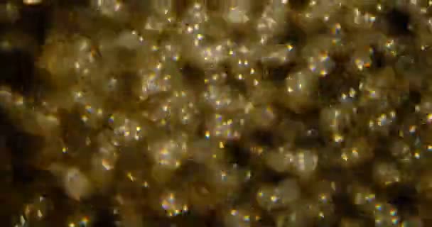 Sfondo Glitter Dorato Bella Transizione Con Particelle Oro Reali Volo — Video Stock