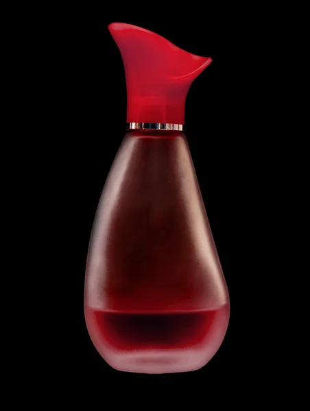 Botella Perfume Rojo Casi Vacío — Foto de Stock