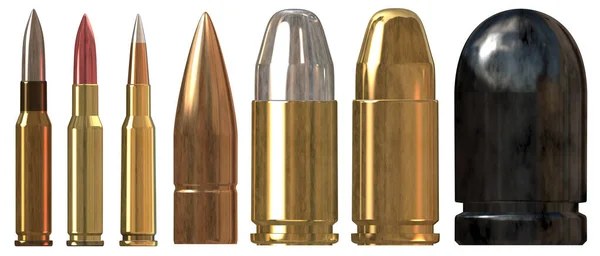 Kulor Ammunition Typer För Vapen Och Gevär — Stockfoto