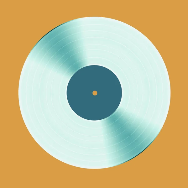 Retro Vintage Silver Vinyl Record Цветной Этикеткой Фоне Color Square — стоковое фото