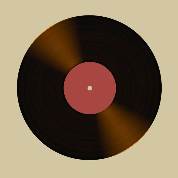 Retro Vintage Vinyl Record Com Etiqueta Cor Fundo Quadrado Colorido — Fotografia de Stock