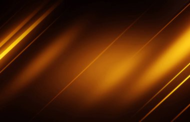 Karanlıkta soyut altın ışık yolları