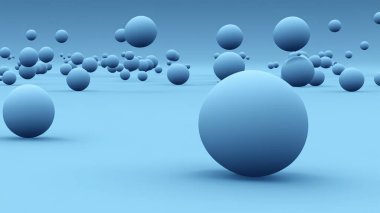Yüzen küreler 3d boş alan oluşturur