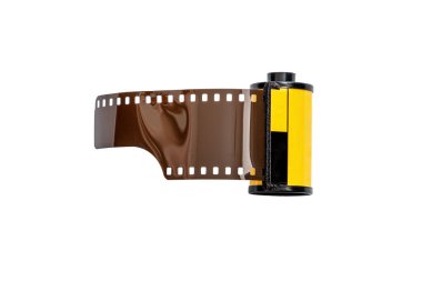 kartuştaki fotoğraf filmi beyaz üzerine izole edildi