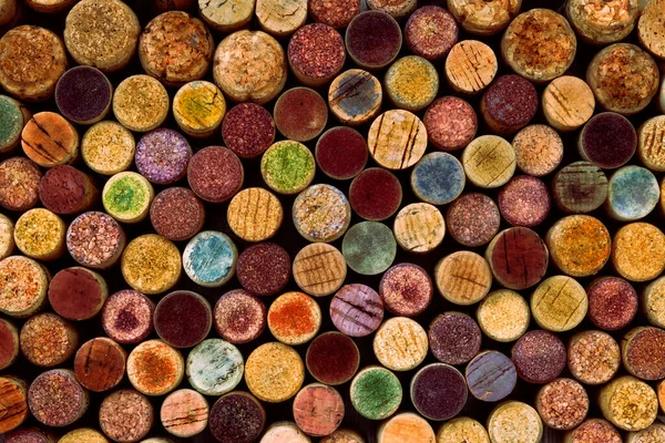 Random Selection Used Wine Corks Some Vintage Years Top View — Stockfoto