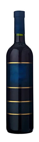 Fles Rode Wijn Met Etiketten — Stockfoto