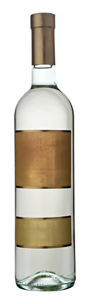 Garrafa Vinho Branco Com Etiquetas — Fotografia de Stock