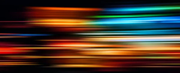 Multicolor Light Trails Auf Dunklem Hintergrund — Stockfoto