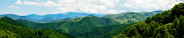 Panorama Green Hills Calugaru Hills Cindrel Mountains Sibiu County Romania — Stock Photo, Image