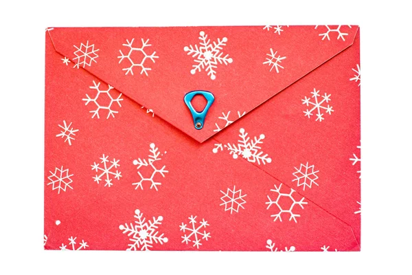 Envelope Papel Vintage Vermelho Com Refrigerante Metálico Antigo Pode Puxar — Fotografia de Stock