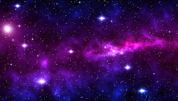 Gezegenlerin, yıldızların ve galaksilerin olduğu uzay sahnesi