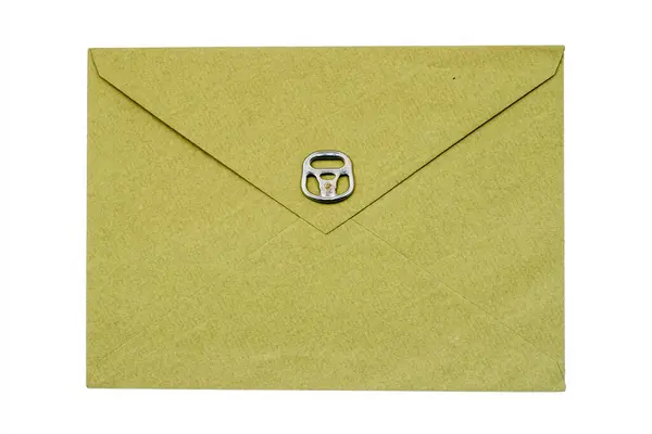 Envelope Papel Vintage Com Refrigerante Metálico Velho Pode Puxar Anel — Fotografia de Stock