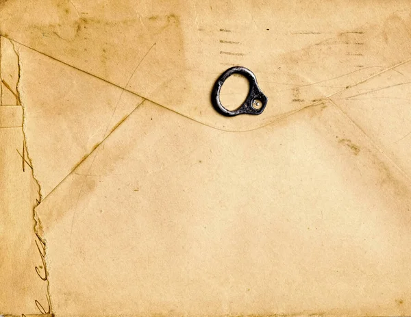 Vintage Papír Boríték Régi Fém Szóda Can Ring Pull — Stock Fotó