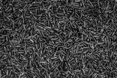 Yaban çiğ pirinç homurtusu, yemek arkaplan dokusu, üst manzara.