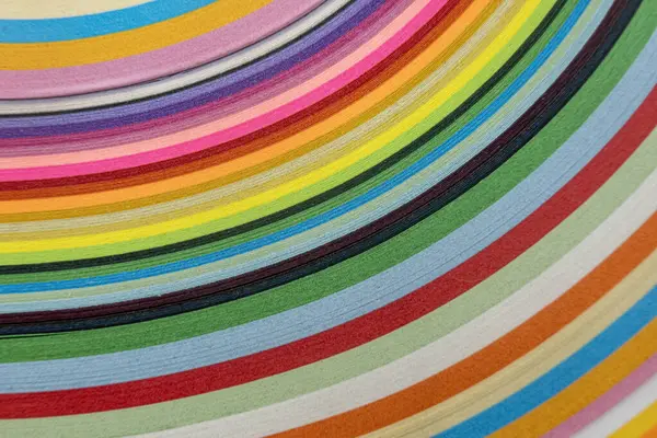 stock image Abstract vibrant color wave rainbow strip paper background, Colorful curve striped background, macro view