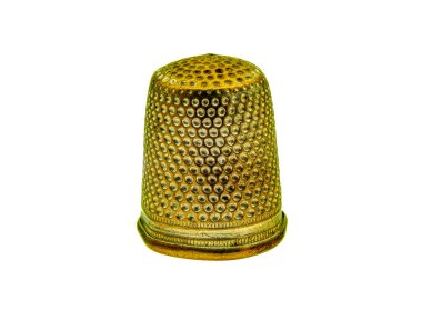 Old Metal Thimble Isolated on White Background clipart