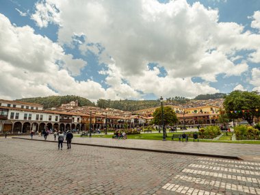 Cusco City, Peru - 3 Ekim 2021. Eski şehir Cusco, And Dağları, Peru