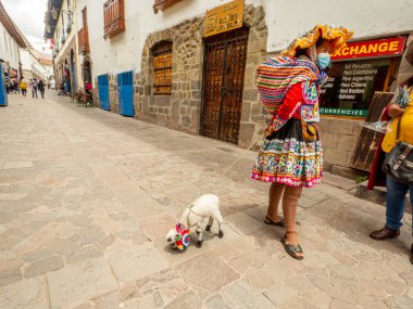 Cusco City, Peru - 3 Ekim 2021. Eski şehir Cusco, And Dağları, Peru