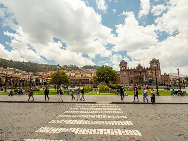 stock image Cusco city, Peru - October 03, 2021. Old town of Cusco city, and the Andes mountains, Peru