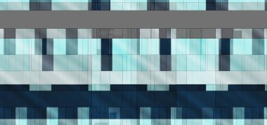 Dış modern binanın planının yansıması.