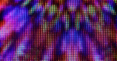 4K LED matris kırmızı, mavi ve yeşil alt pikseller, monitör veya TV ekranının uç makro görüntüsü