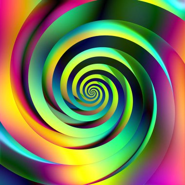 Hipnotik spiral eğrilik akan renkler, sıvı efektler, soyut arkaplanlar