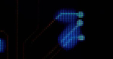 4K LED matris kırmızı, mavi ve yeşil alt piksellerin ekstrem makro görünümü, monitör veya TV ekranı. Renkli piksel dokusu soyut bir kalıp oluşturur.