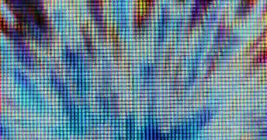 4K LED matris kırmızı, mavi ve yeşil alt piksellerin ekstrem makro görünümü, monitör veya TV ekranı. Renkli piksel dokusu soyut bir kalıp oluşturur.